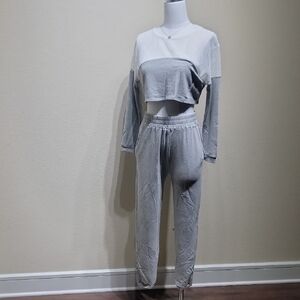 Naked Wardrobe Gray Two-Piece Jogger Set